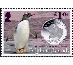 Gentoo Penguin and Coin - South America / Falkland Islands 2020