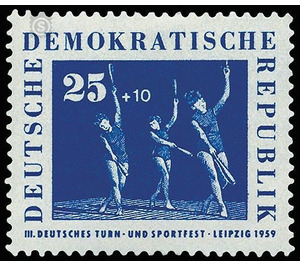 German gymnastics and sports festival, Leipzig  - Germany / German Democratic Republic 1959 - 25 Pfennig