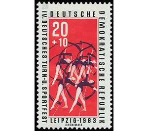 German Gymnastics and Sports Festival, Leipzig  - Germany / German Democratic Republic 1963 - 20 Pfennig