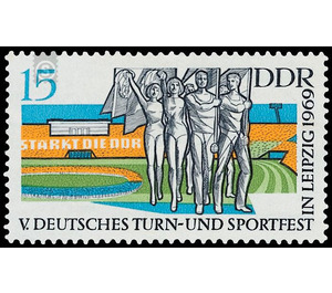 German Gymnastics and Sports Festival, Leipzig  - Germany / German Democratic Republic 1969 - 15 Pfennig