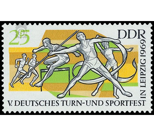 German Gymnastics and Sports Festival, Leipzig  - Germany / German Democratic Republic 1969 - 25 Pfennig