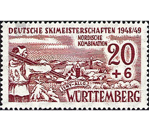 German Ski Championships 1948/49 in Isny, Allgäu  - Germany / Western occupation zones / Württemberg-Hohenzollern 1949 - 20 Pfennig