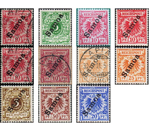 German Stamps Overprinted Samoa - Polynesia / Samoa, German Administration 1900 Set