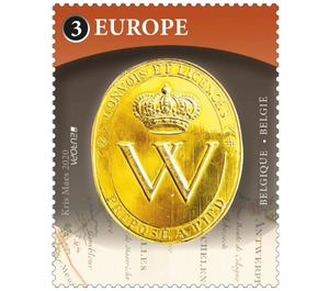 Gold Postal Seal with W and Crown - Belgium 2020 - 3