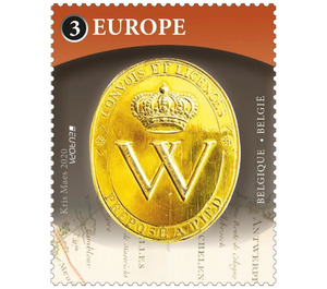 Gold Postal Seal with W and Crown - Belgium 2020 - 3