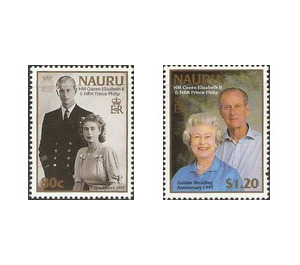 Golden Wedding Anniversary of Queen Elizabeth II and Prince - Micronesia / Nauru Set