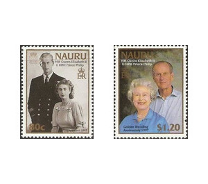 Golden Wedding Anniversary of Queen Elizabeth II and Prince - Micronesia / Nauru Set