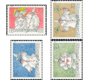 Greeting stamp - fun on the letter  - Liechtenstein 1998 Set