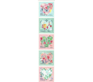 Greetings Stamps : Hearts and Flowers - Sweden 2020