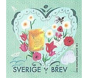 Greetings Stamps : Hearts and Flowers - Sweden 2020