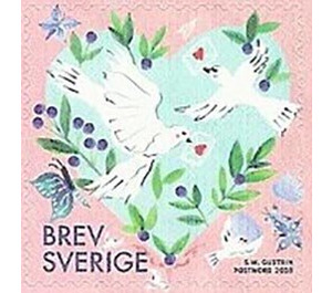 Greetings Stamps : Hearts and Flowers - Sweden 2020