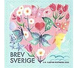 Greetings Stamps : Hearts and Flowers - Sweden 2020