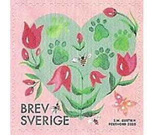 Greetings Stamps : Hearts and Flowers - Sweden 2020