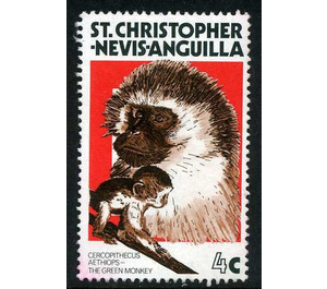 Grivet (Cercopithecus aethiops) - Caribbean / Saint Kitts and Nevis 1978 - 4