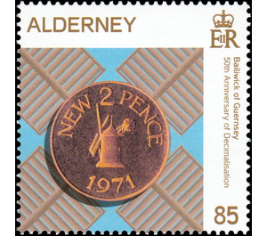 Guernsey 2 New Pence Coin of 1971 - Alderney 2021 - 85