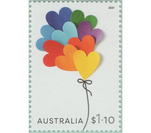 Heart-Shaped Balloons - Australia 2021 - 1.10