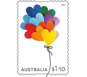 Heart-Shaped Balloons - Australia 2021 - 1.10