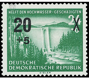 Help for the flood victims  - Germany / German Democratic Republic 1955 - 20 Pfennig