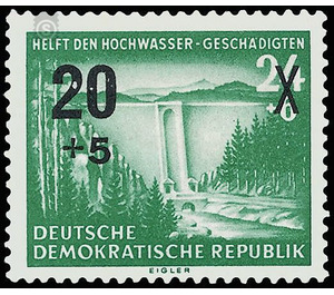 Help for the flood victims  - Germany / German Democratic Republic 1955 - 20 Pfennig