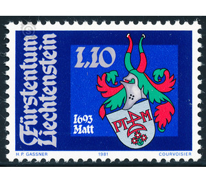 Heraldic coats of arms  - Liechtenstein 1981 - 110 Rappen