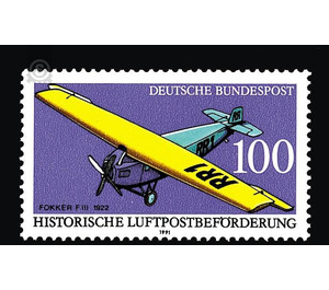 Historic airmail transport  - Germany / Federal Republic of Germany 1991 - 100 Pfennig