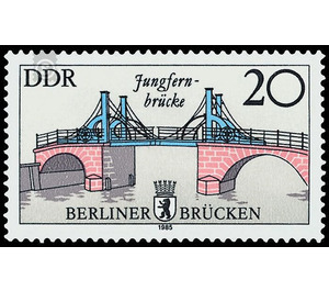 Historic bridges in Berlin, capital of the GDR  - Germany / German Democratic Republic 1985 - 20 Pfennig