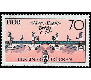 Historic bridges in Berlin, capital of the GDR  - Germany / German Democratic Republic 1985 - 70 Pfennig