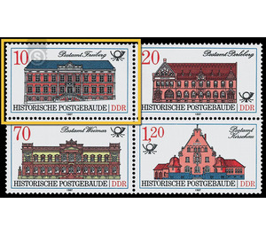 Historic post office buildings  - Germany / German Democratic Republic 1987 - 10 Pfennig