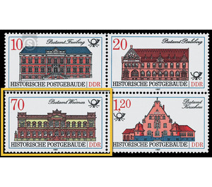 Historic post office buildings  - Germany / German Democratic Republic 1987 - 70 Pfennig