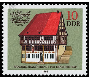 Historic town halls  - Germany / German Democratic Republic 1983 - 10 Pfennig