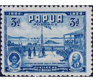Hoisting the Union Jack at Port Moresby - Melanesia / Papua 1934 - 3