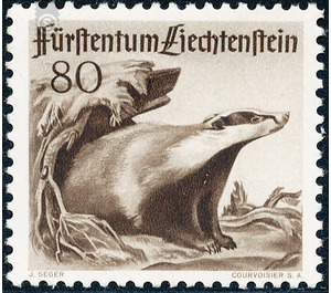 hunt  - Liechtenstein 1950 - 80 Rappen