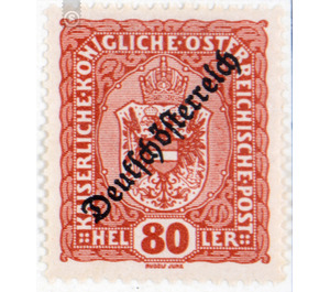 Imprint 'German Austria'  - Austria / Republic of German Austria / German-Austria 1918 - 80 Heller