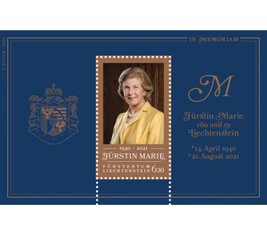 In Memoriam - Fürstin Marie von und zu Liechtenstein  - Liechtenstein 2022