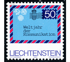 Intern. Year of communication  - Liechtenstein 1983 - 50 Rappen