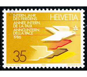 Intern. Year of peace  - Switzerland 1986 - 35 Rappen