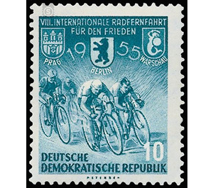 International Long Distance Cycling for Peace Prague-Warsaw-Berlin  - Germany / German Democratic Republic 1955 - 10 Pfennig