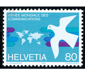 International Year of Communication  - Switzerland 1983 - 80 Rappen