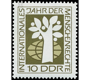 International Year of Human Rights  - Germany / German Democratic Republic 1968 - 10 Pfennig