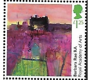 "Inverleith Allotments and Edinburgh Castle", by Barbara Rae - United Kingdom 2018 - 1.25