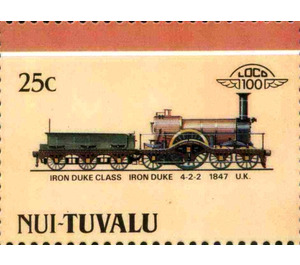 Iron Duke Class 4-2-2 1847 UK - Polynesia / Tuvalu, Nui 1987