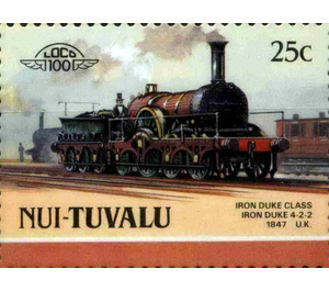 Iron Duke Class 4-2-2 1847 UK - Polynesia / Tuvalu, Nui 1987