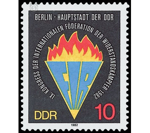 IX. Congress of the International Federation of Resistance Fighters (FIR), September 1982 in Berlin  - Germany / German Democratic Republic 1982 - 10 Pfennig