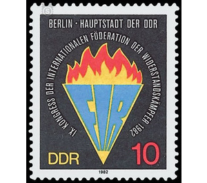 IX. Congress of the International Federation of Resistance Fighters (FIR), September 1982 in Berlin  - Germany / German Democratic Republic 1982 - 10 Pfennig