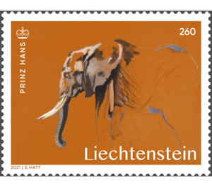 Künstler aus Liechtenstein – Prinz Hans - Elefant  - Liechtenstein 2021 - 2.60 Franken