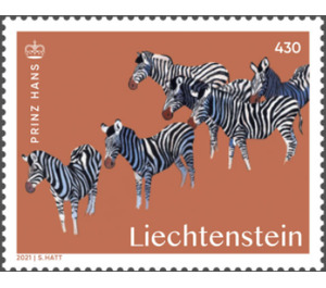Künstler aus Liechtenstein – Prinz Hans - Zebraherde  - Liechtenstein 2021 - 4.30 Franken