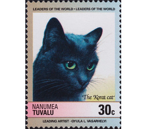 Korat Cat (Felis silvestris catus) - Polynesia / Tuvalu, Nanumea 1985