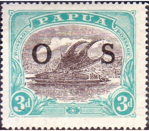 Lakatoi - Black overprint OS - Melanesia / Papua 1931 - 3