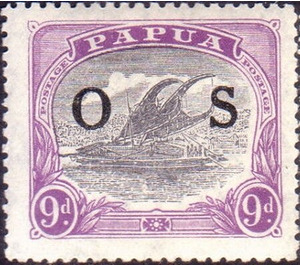 Lakatoi - Black overprint OS - Melanesia / Papua 1931 - 9