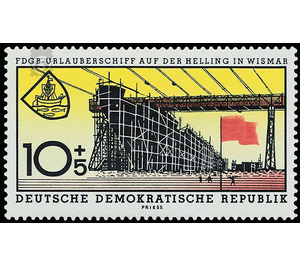 Launch of the FDGB tourist ship MS Fritz Heckert  - Germany / German Democratic Republic 1960 - 10 Pfennig